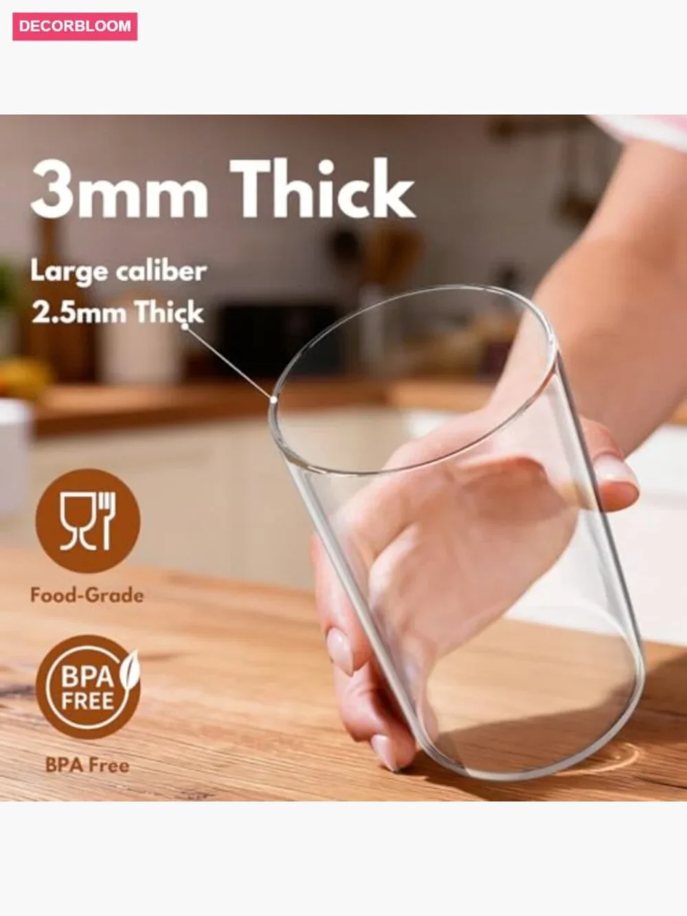 5-Pack Glass Jars with Bamboo Lids, Airtight Kitchen Canisters
